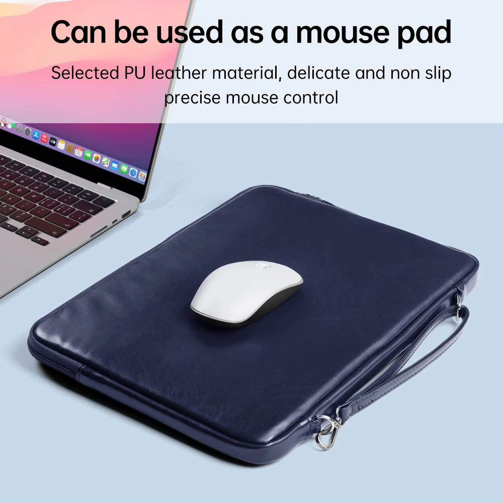 Фото Чехол для ноутбука MacBook macbook air m2 M3 2024 13,6 15,3 дюймов коврик для мыши из ПУ Bag для MacBook Pro 14 M1 14,2 16 2023 A2991 №2