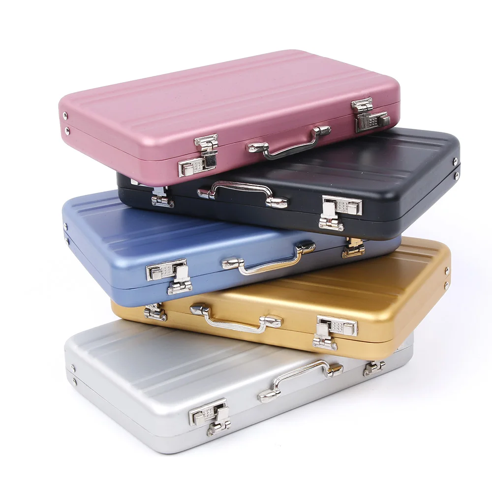 Colorful Metal Business name ID Credit Card Holder Cute Mini password box Card Case travel Organizer Office accessoires Supplies