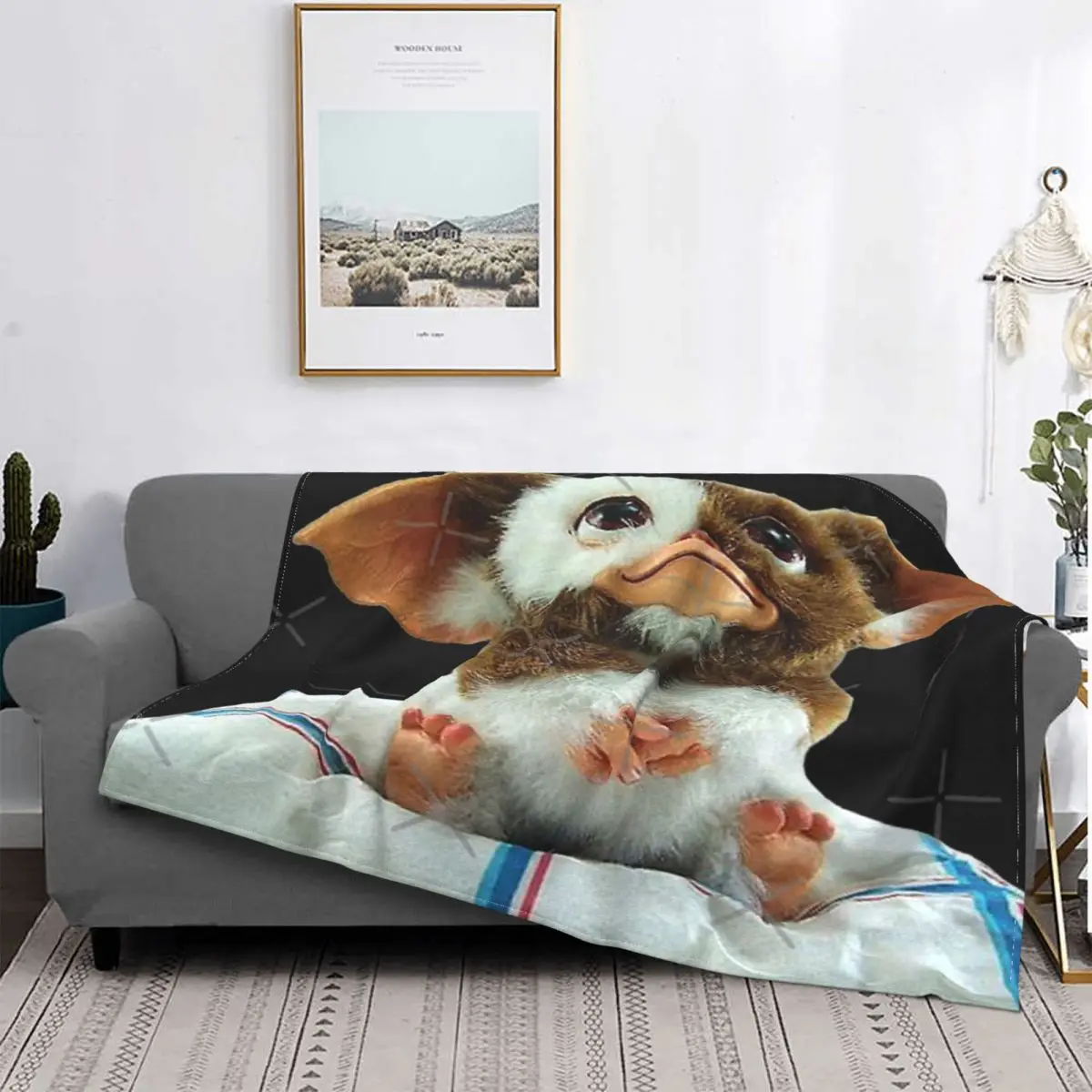 

Gremlins Gizmo-colcha a quadros para cama, manta de lana, colcha de verano, 135