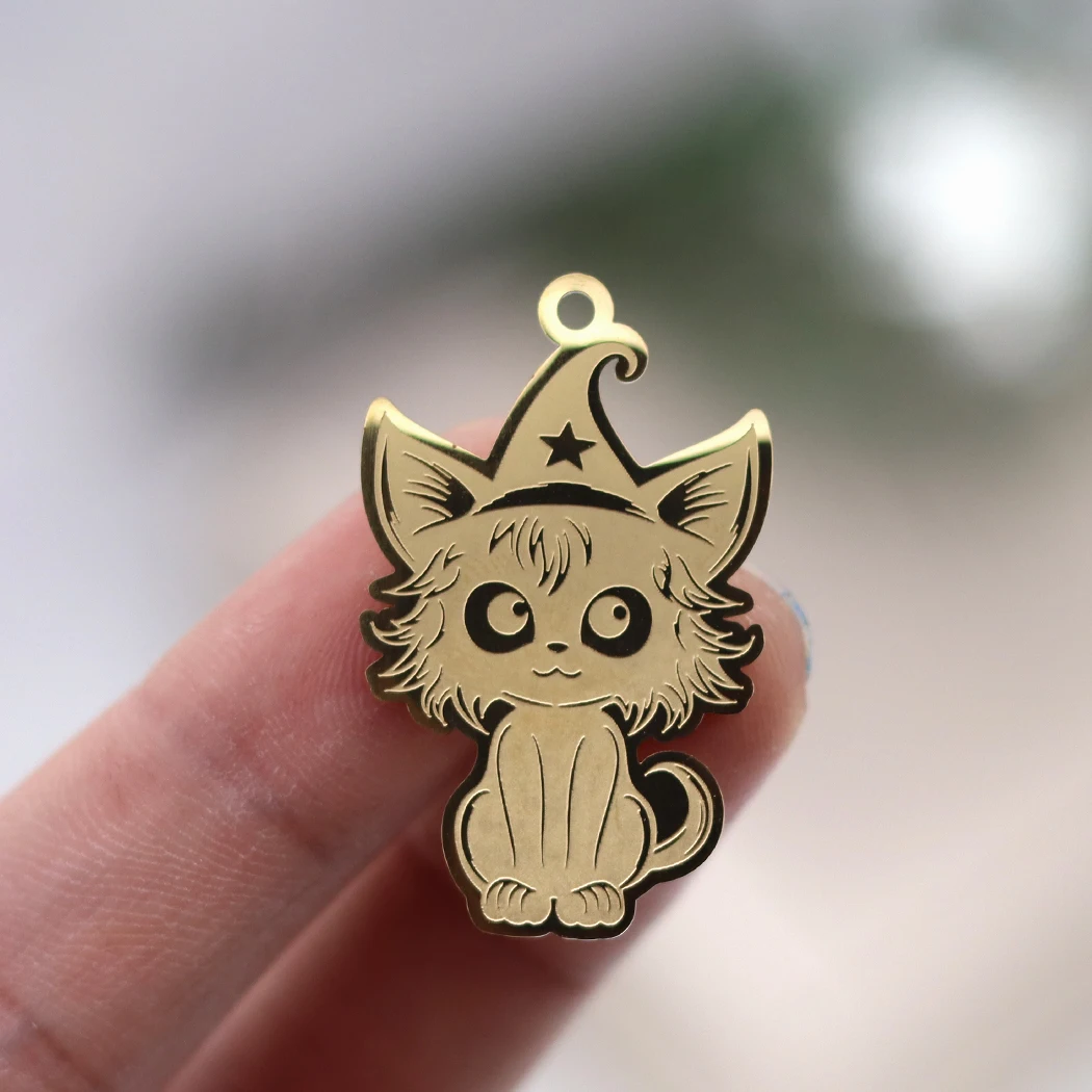 2 шт. подвеска в виде котенка из нержавеющей стали