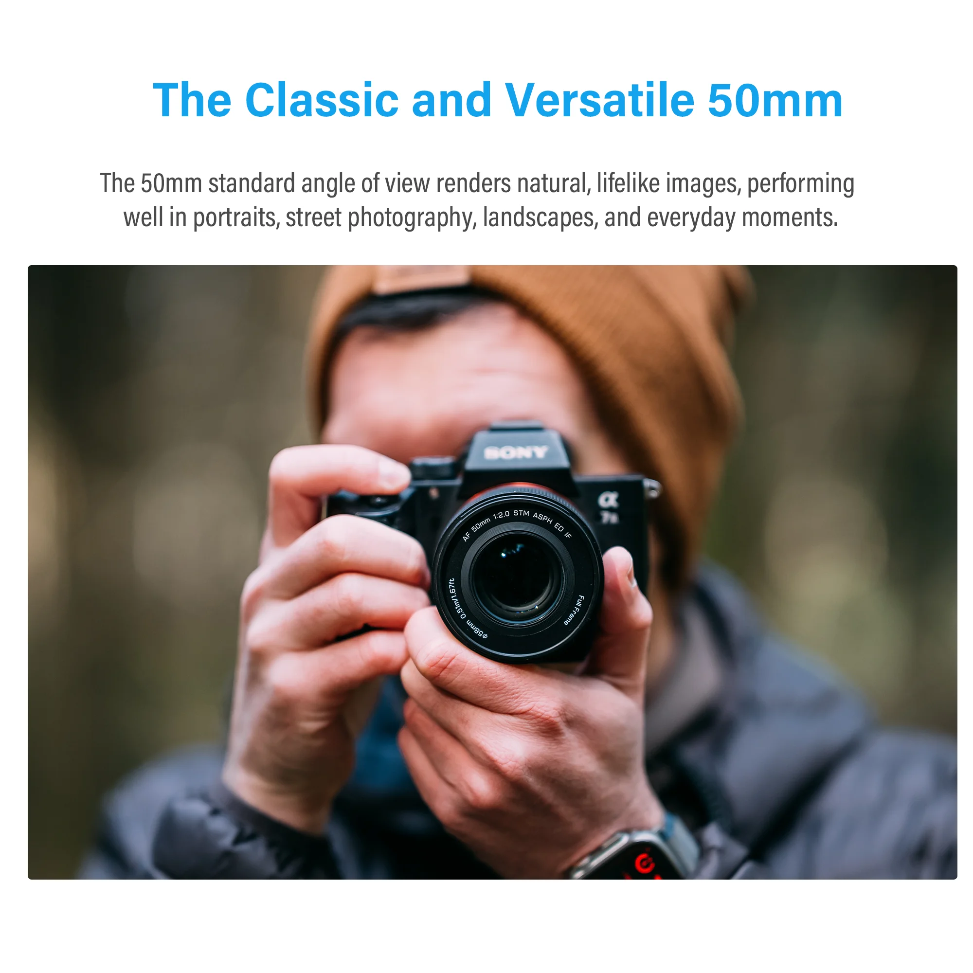 Фото Полнокадровый объектив Viltrox AF 50 мм F2.0 для камеры Sony E Nikon Z Camera ZV-E10 A7C2 Z5 Z6 Z8 Z7 №3