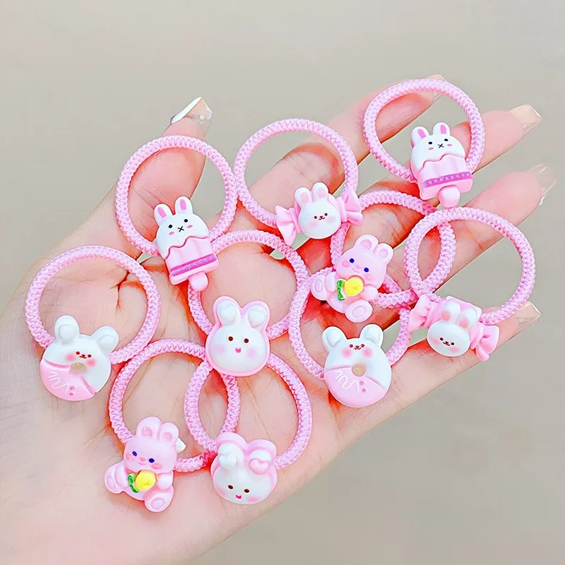 

New Cute Cartoon Baby Scrunchie Set Girls Kids Small Elastic Hair Rubber Bands Accessories Tie Hair Ring Rope Headdress Headwear
