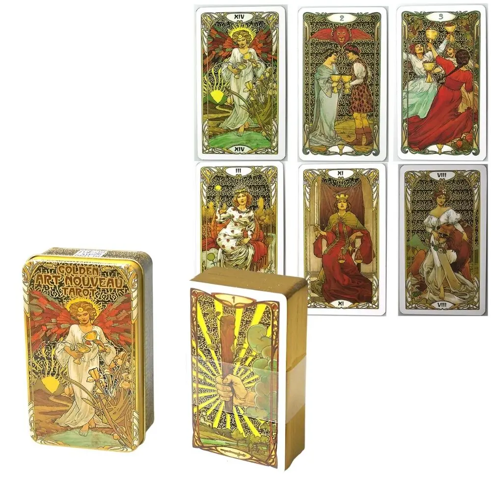 

78 Card Deck Light Seers Tarot Deck in a Tin Box Gilded Edge For Beginners Fortune Telling Game Card Light Seer's Oracle