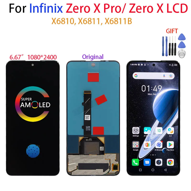 ЖК-дисплей AMOLED для infinix zero x pro X6811 X6811B дисплей с сенсорным экраном в сборе сменный