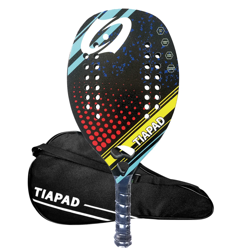 

TIAPAD Beach Tennis Racket - Carbon Fiber Grit Surface with EVA Memory Foam Core Beach Tennis Paddle Raqueta With Carrying Bag