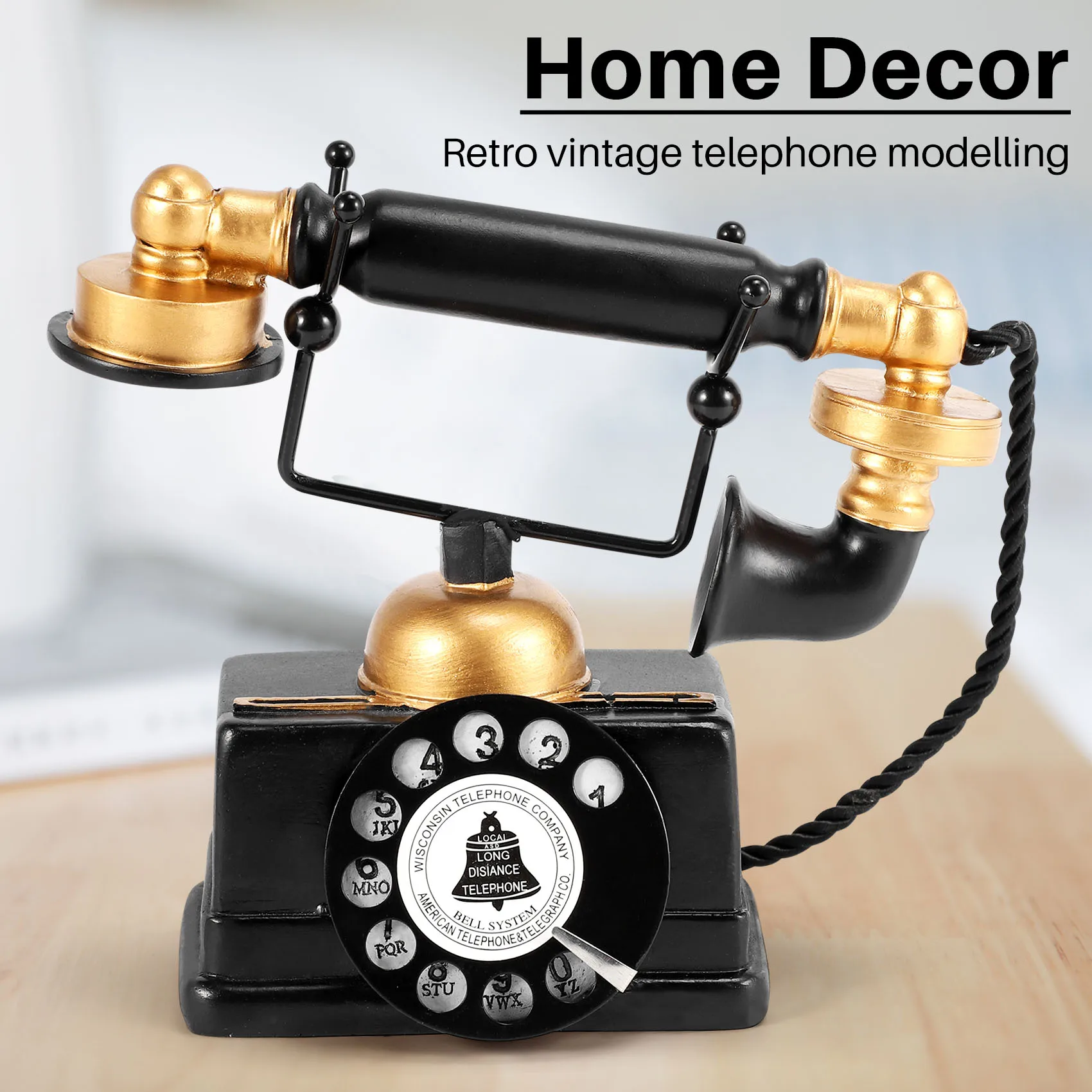 

Industrial loft Retro Rotary Phone Model Crafts Decoration Shop Cafe Living room Showcase Decoration Decoration Shoot props