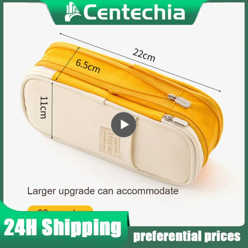 

For Cosmetic Storage Bag Organizer Kids Students Large Capacity Pocket Pen Pencil Case Pouch Stationery School Trave Case Bay