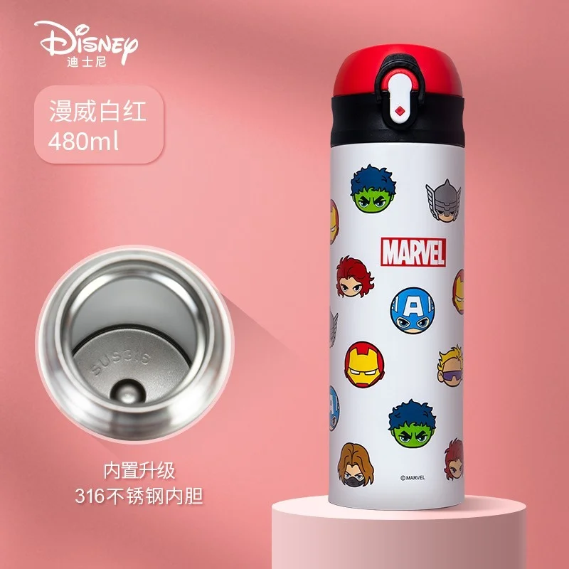 

Disney Cup Child 316 Stainless Steel Water Bottle Thermos Primary School Student Boys Keep Water Warm Cup 480ML