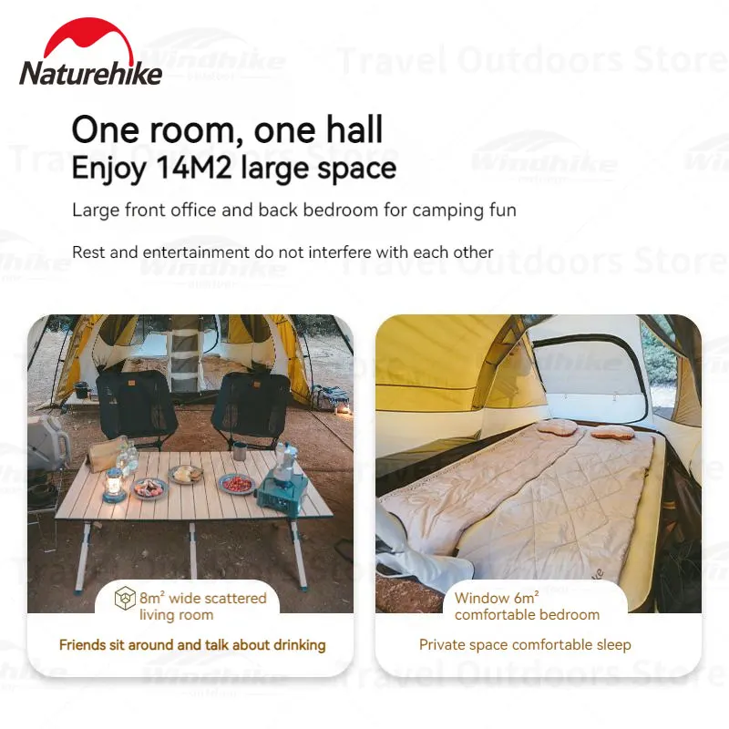 Naturehike 50D полиэстеровая туннельная палатка для кемпинга водонепроницаемая из