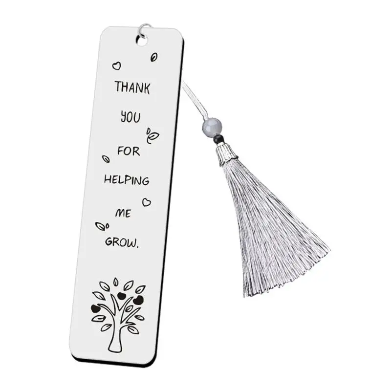 Stainless Steel Bookmarks Quotes Thank You for Helping Me Grow Student Teacher Gift