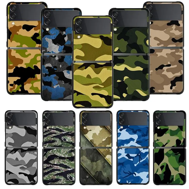 

Phone Case For Samsung Galaxy Z Flip 4 Z Flip3 5G Case for Galaxy Z Flip PC Hard Shell Capa Funda Cool Man Desert Camo