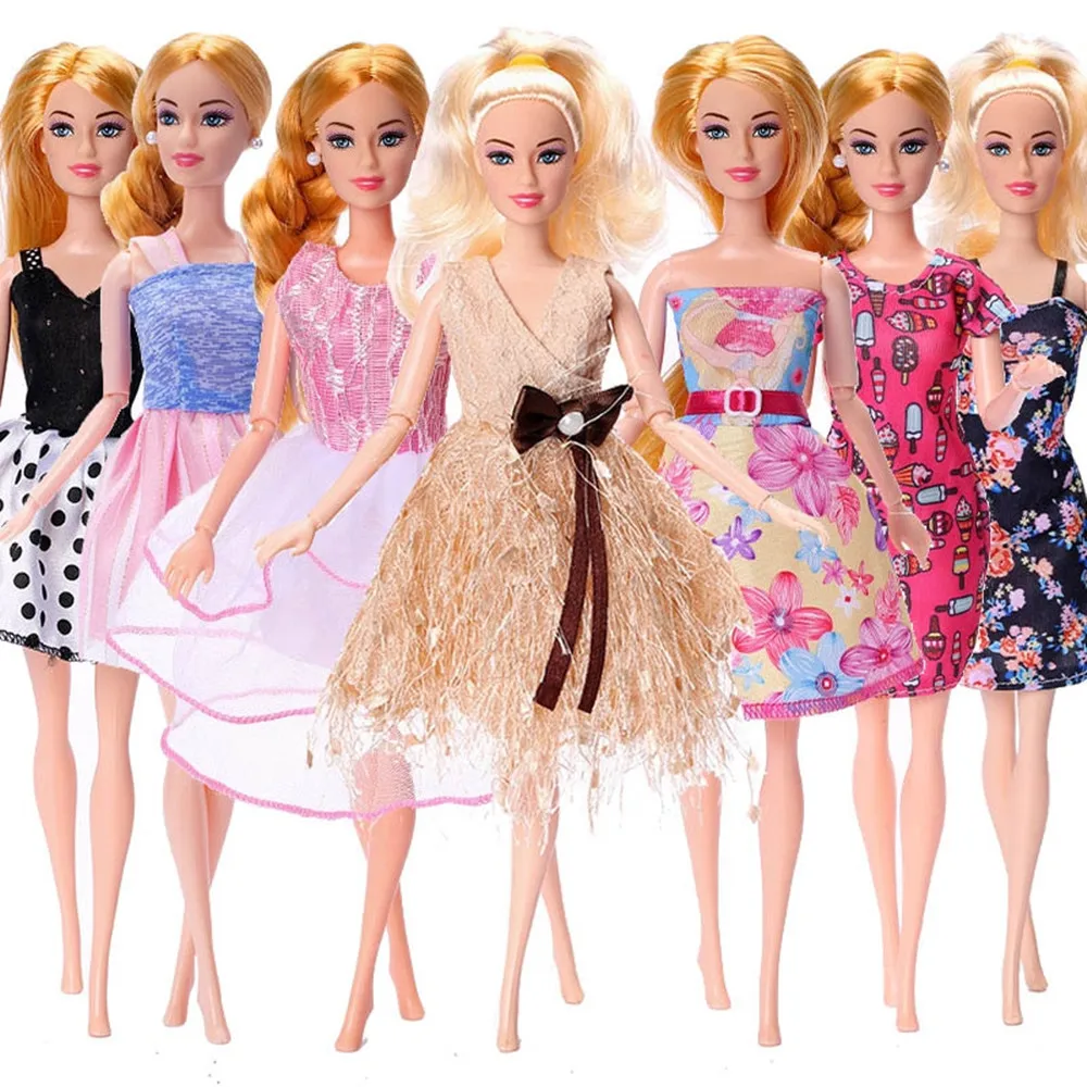 Платье Барби, модная одежда для кукол ручной работы, Модный комплект, повседневная одежда, вечернее платье для куклы 1/6 BJD Blyth, 11,5 дюйма или 30 см