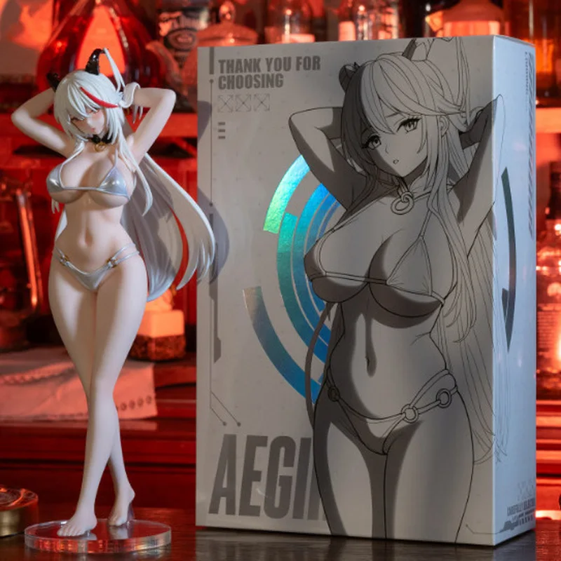 Фото Аниме-фигурка красивой девушки Azur Lane Aegir в бикини, в коробке, украшение для компьютерного корпуса, для коллекции взрослых. №5