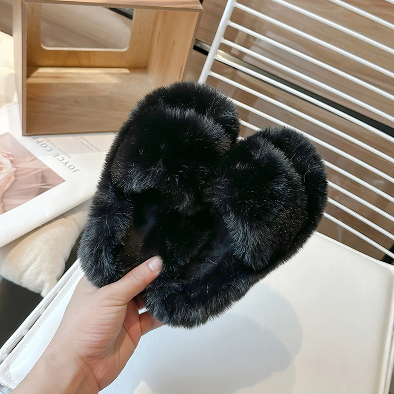 Детские Меховые Тапочки Для Девочек Нескользящие Теплые Хлопковые С Вариантами