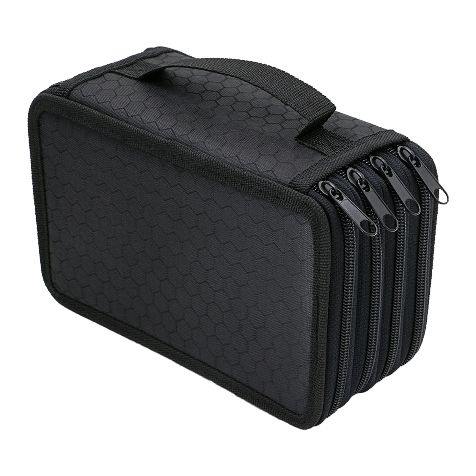 

72 Hole Pencil Case Painting Storage Stationery Box Outdoor Carry Zipper Closure Home Travel Pen Bag For School Student Supplies