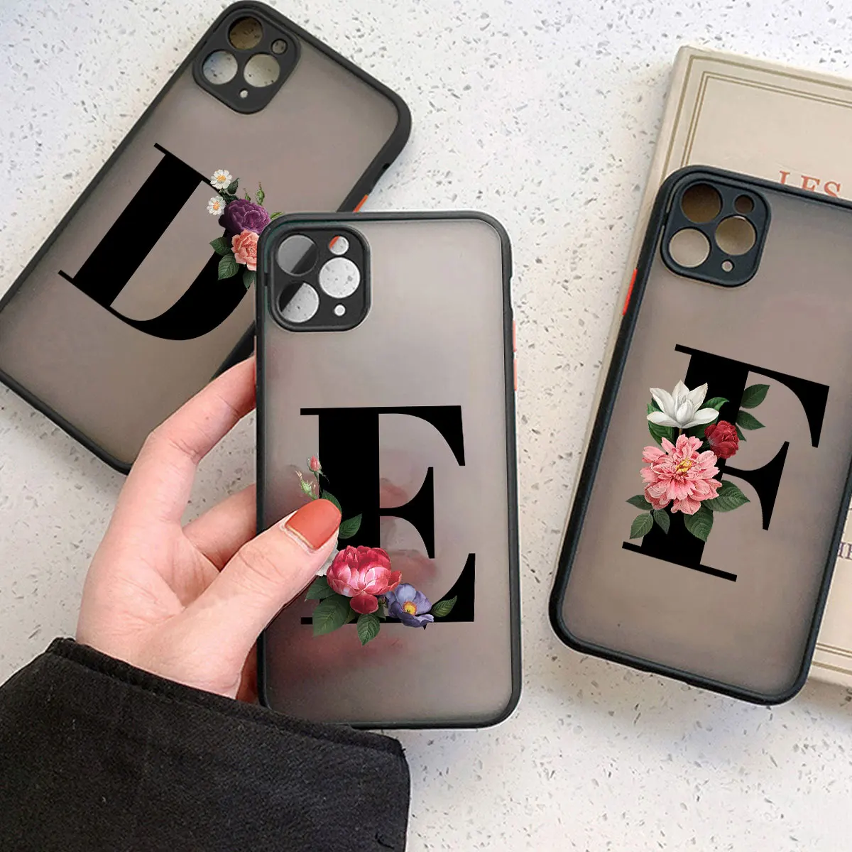 

DIY Custom Surname letter D E F Fashion Phone Case For iPhone 13 Pro Max 12 Pro Max 13 Mini 12 Pro 11 Luxury Matte hard PC Cover