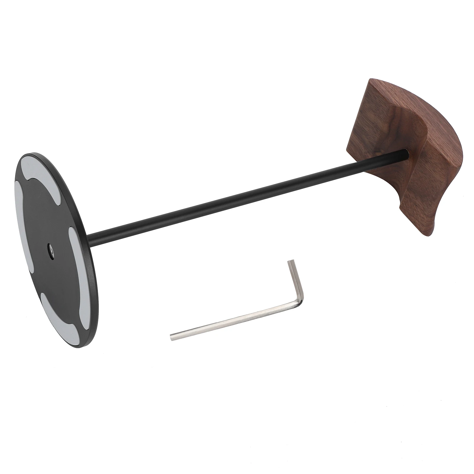 

Aluminum Alloy Headphone Stand Walnut Earphone Holder Desktop Hanger Metallic Black Headset Headset Headset