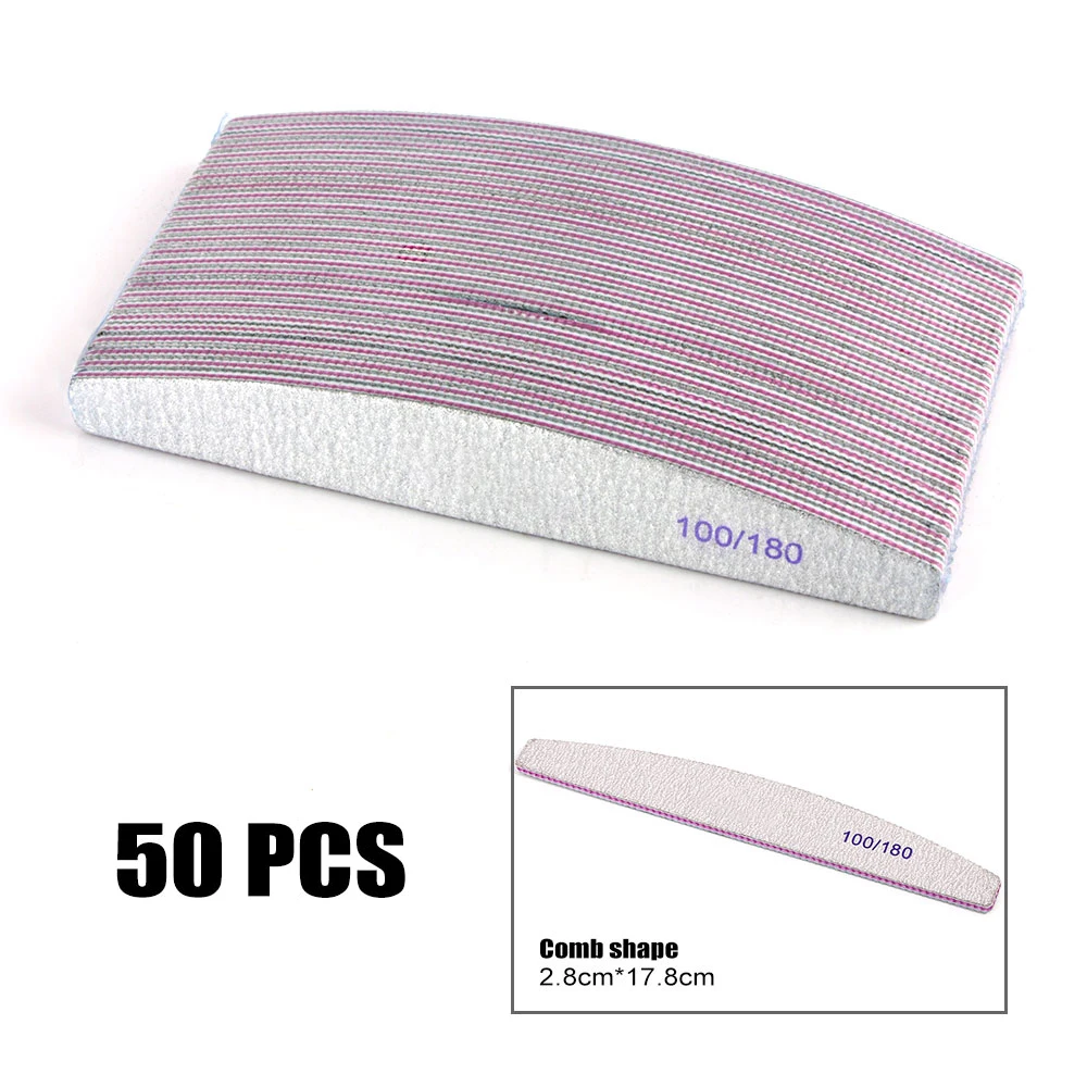 

Professional nail file sandpaper Thick Nail Files Buffer Half Moon Nail Tool Wholesale nail files 100 180 50pc/lot Japan