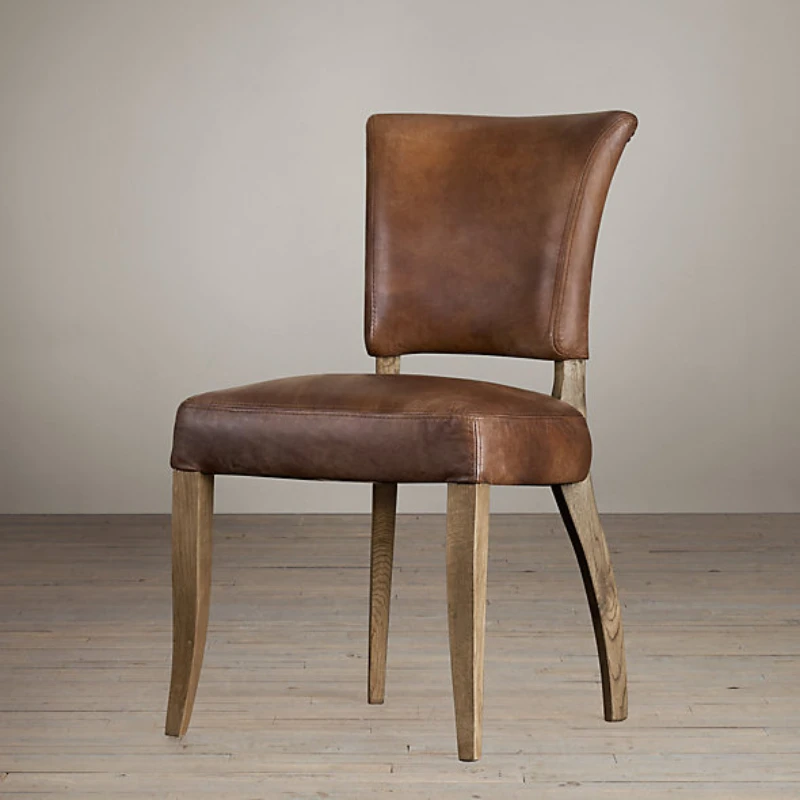 Стул обеденный из твердой древесины классический стул простой ткани в