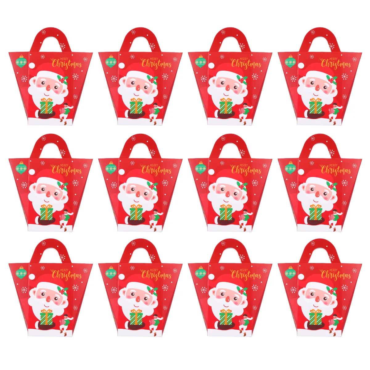 

12pcs Christmas Cookie Bag Christmas Gift Bakery Bags with Handle Wedding Party Favors Supplies