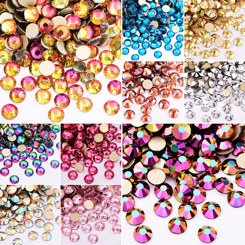 

SS3-SS30 Golden Bottom Flatback Crystal AB nail Glass Strass for Nail Decorations