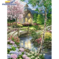 photocustom coloring by numbers garden drawing on canvas handpainted art gift diy pictures by numbers landscape kits home decor