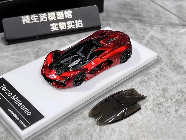 Фото 1:64,3,000-летний Terzo Millennio, статическая миниатюрная имитация автомобиля из смолы, коллекция игрушек, украшение для дисплея, праздничный подарок. №3