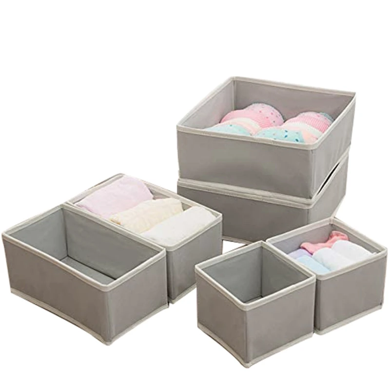 

Fabric Wardrobe Organiser For Cupboard, Drawer Insert, Closet Dividers Foldable Storage Bins Box Containers