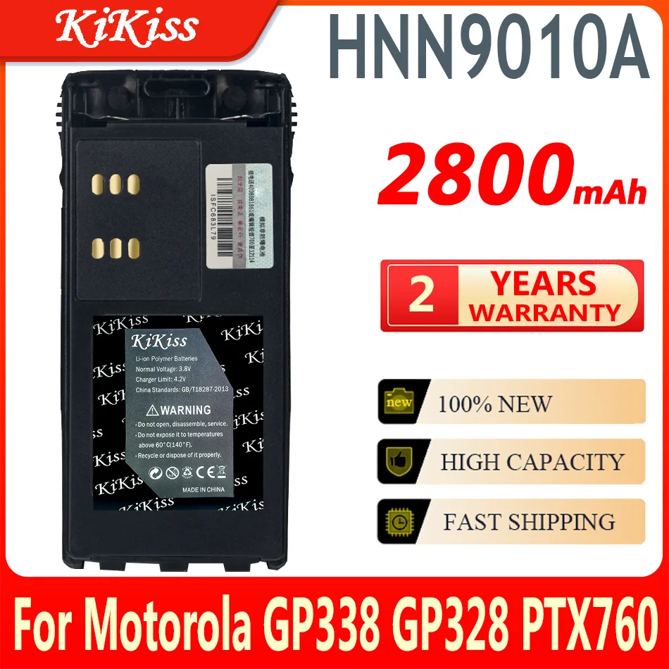 

2800mAh KiKiss Battery HNN9010A For Motorola GP338 GP328 PTX760 Walkie-talkie Explosion High Capacity Batteries