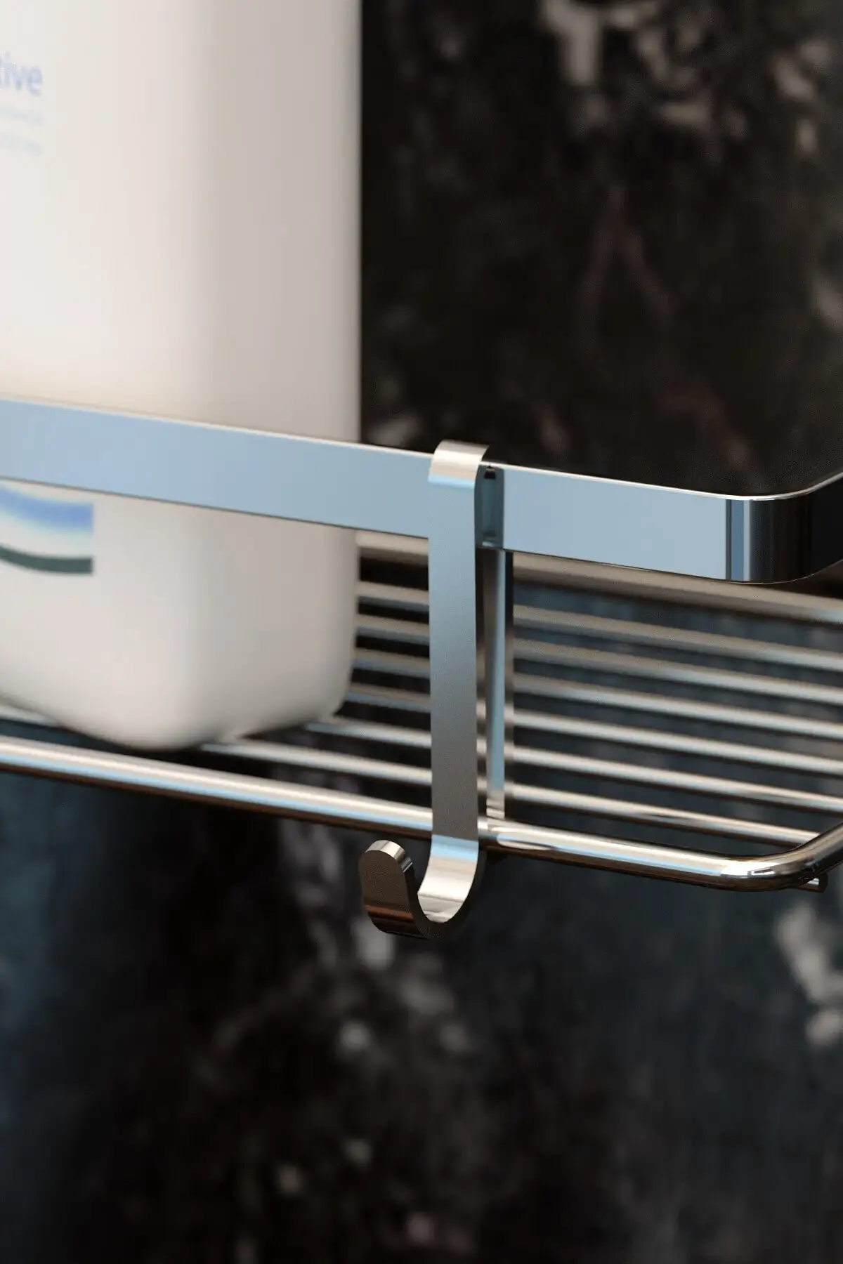 Двухэтажный хромированный крючок-стойка для ванной комнаты с ламиналом Es067h |