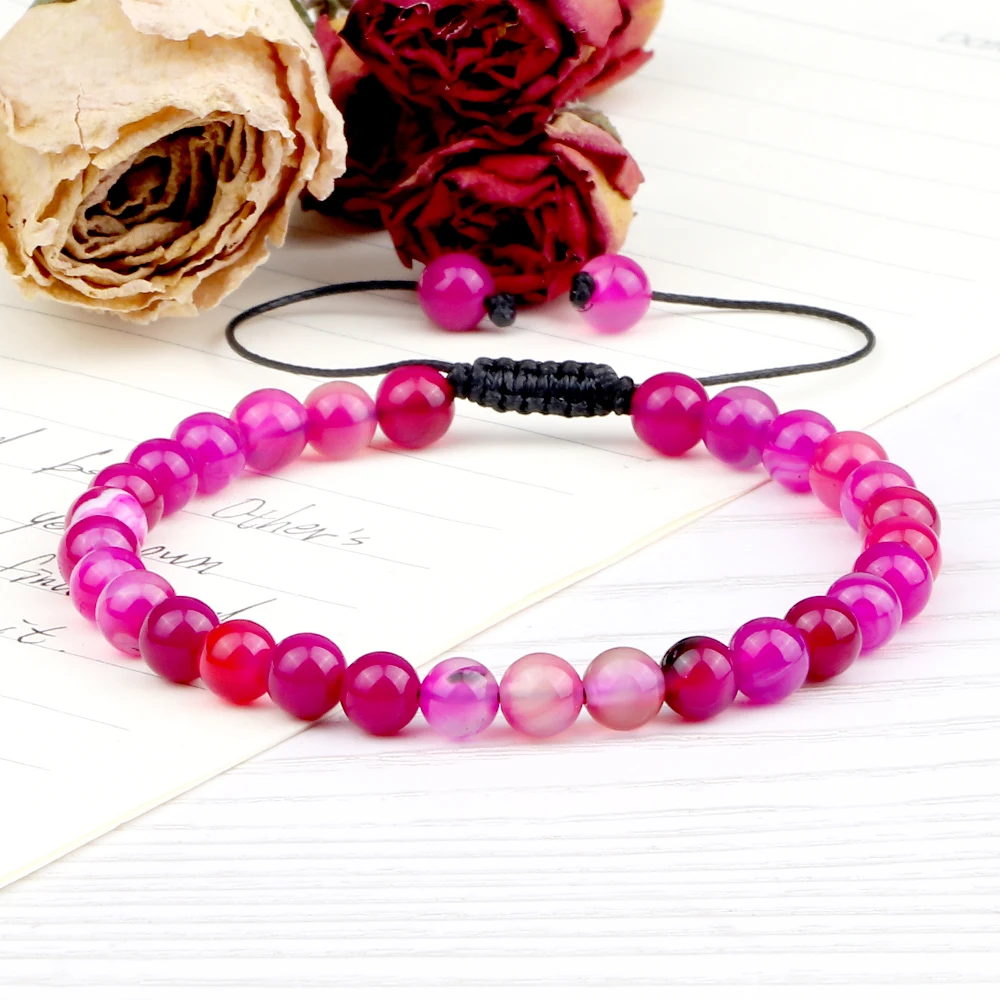 Качественный женский браслет из драгоценных камней в виде агата диаметром 6 мм