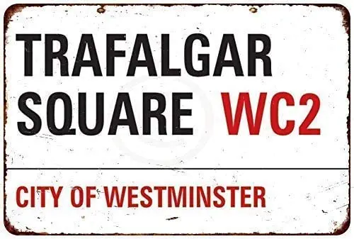 

Tin Sign New Tin Sign Aluminum Retro Trafalgar Square London Vintage Metal Sign 8 X 12 Inch Decor Iron Painting Metal Wall Metal