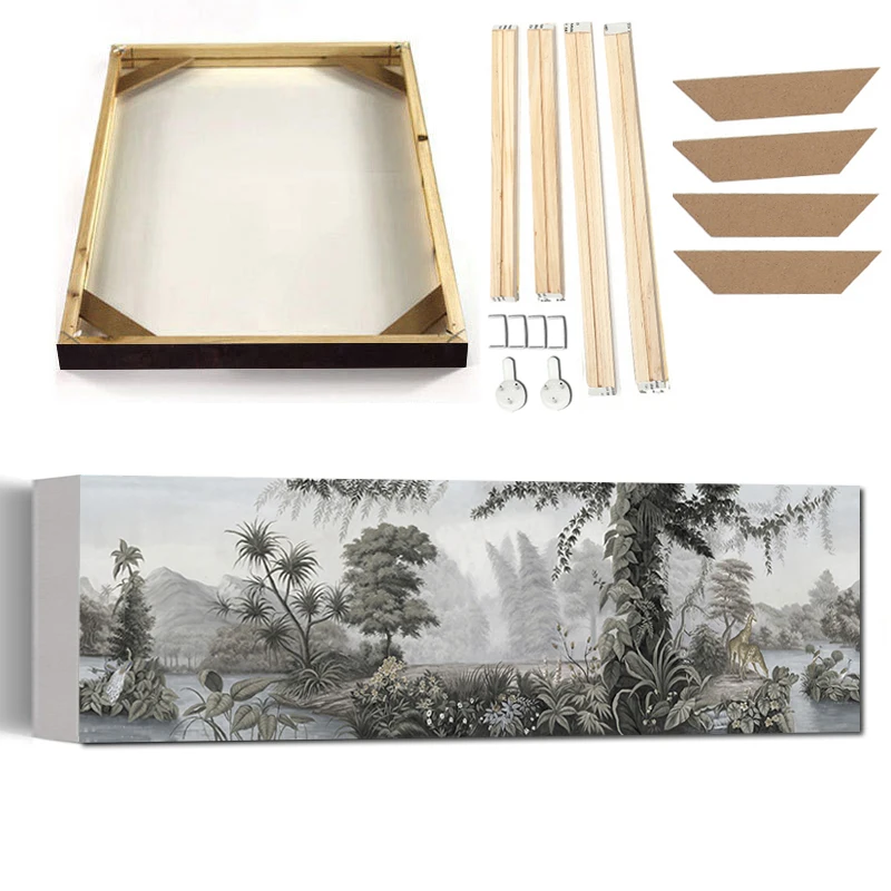 

Тропический лес, животное, растение, искусство, холст, живопись с рамкой, ретро пейзаж, картина для декора гостиной