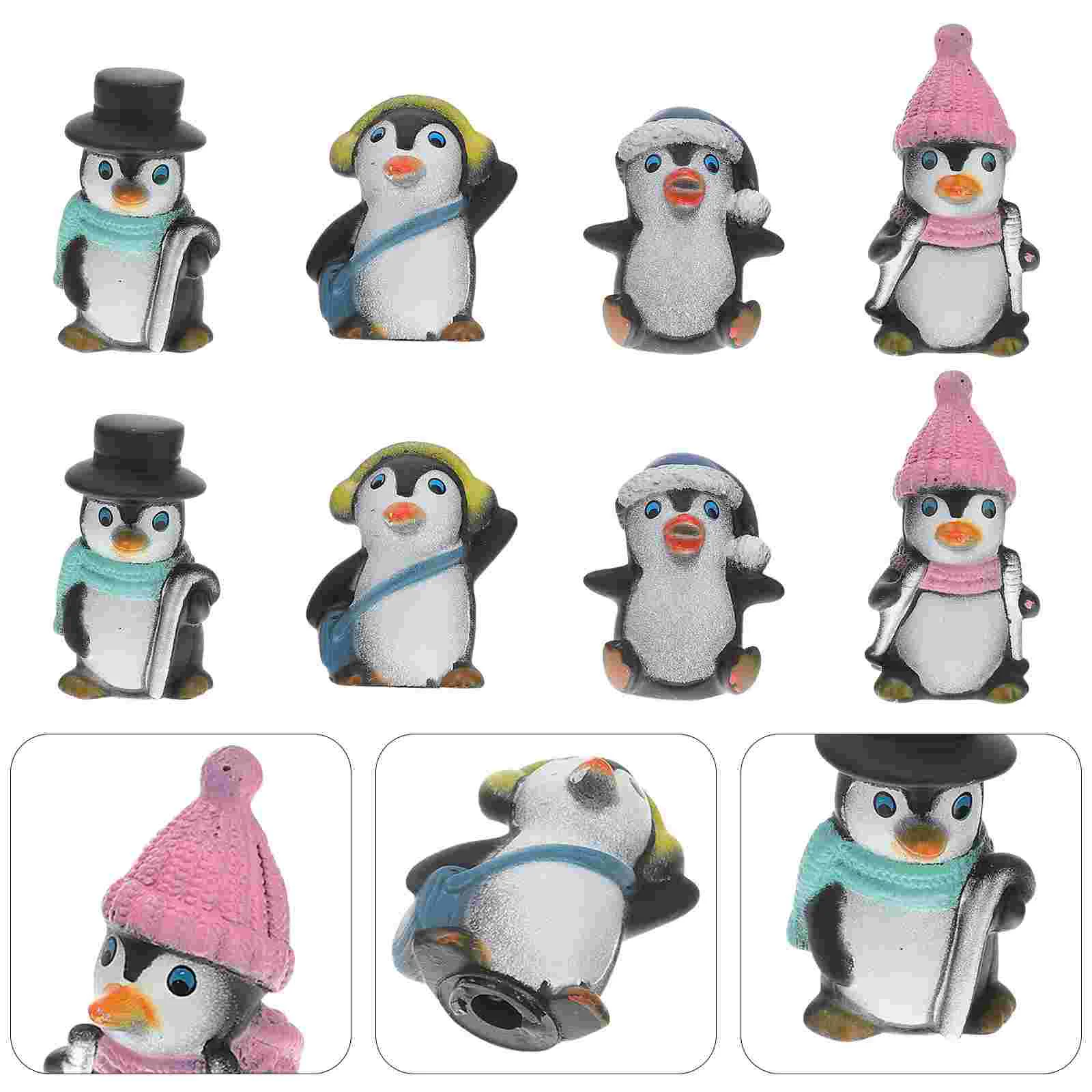 

Penguin Mini Figurines Toys Decorbonsai Animal Cartoon Ornament Decorations Characters Figures Party Miniature Desktop Figure