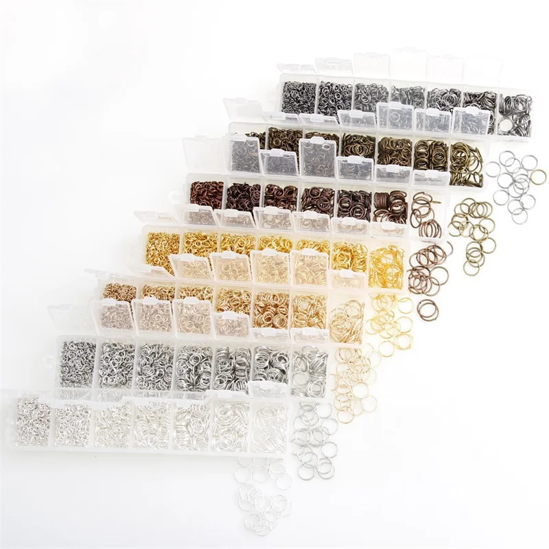 

7Grids Metal Jump Ring Open Closed Loop Single Loop for DIY Earings for Women Bracelets Necklace KeyChain KeyRing Jewelry Making