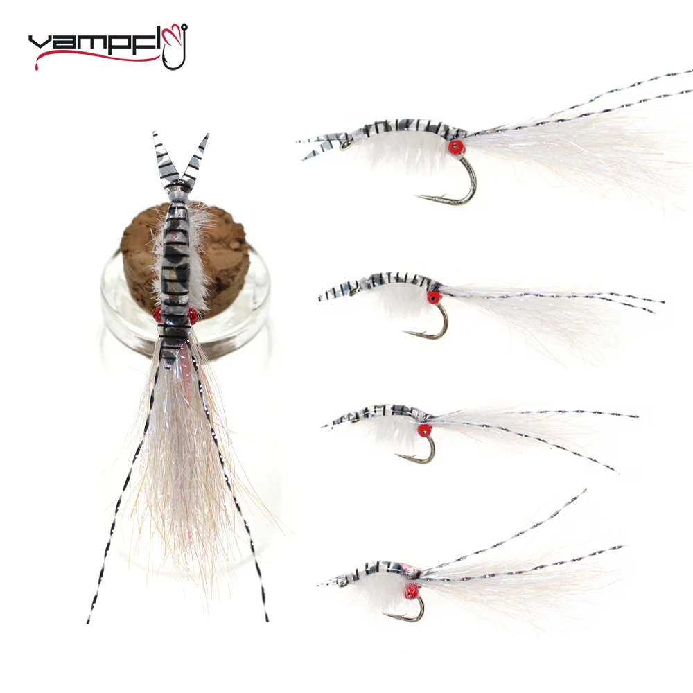 

Vampfly Ice Dub Scud Shrimp Salt Fly Bass Trout Salmon Flies Nymph Fishing Lure Bait For Saltwater Freshwater Fishing Tackle
