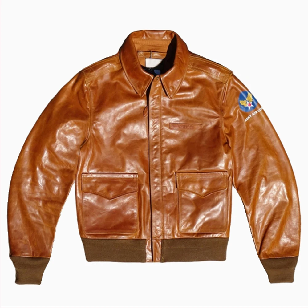 Мужской летающий костюм в стиле A2 пальто из конской кожи кожаная куртка-бомбер