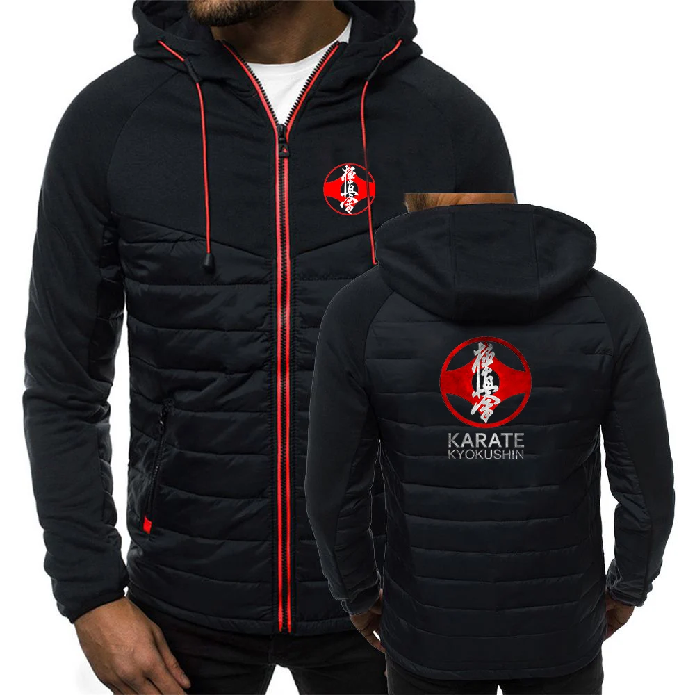 

Kyokushin Karate Printed Hoodies Mens Hooded Jackets Zipper Spring Autumn Comfortable Warm Fleece Padded Popular Hip Hop Coats