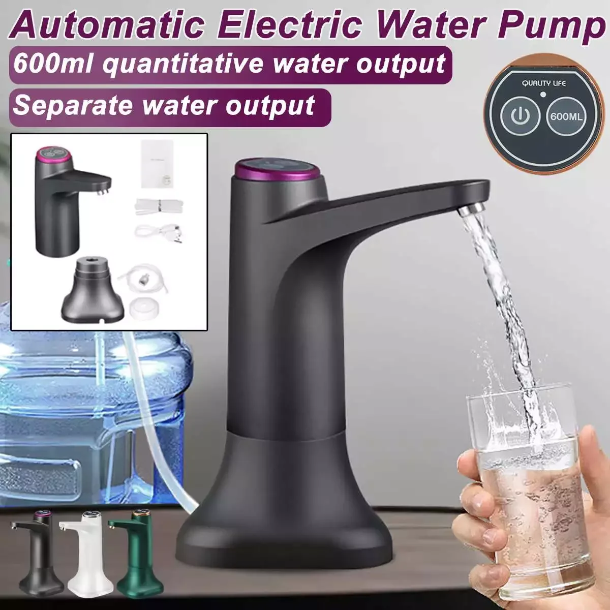 

Water Bottle Pump USB Charging Automatic Electric Water Dispenser Pump Bottle Water Pump Auto Switch Drinking Dispenser