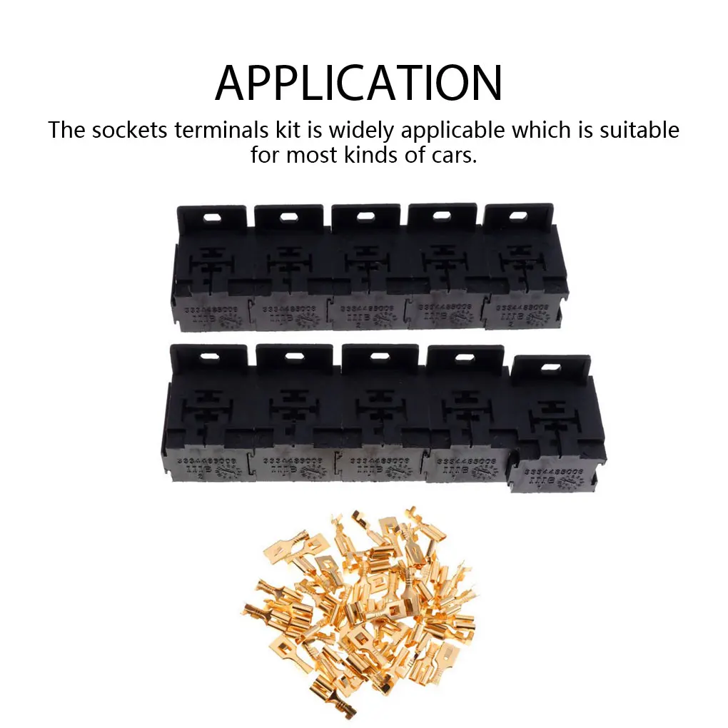 

60 шт./компл. интерьер автомобиля, 5 контактов, реле, розетки, держатель, автомобильный органайзер для хранения 6,3 мм, аксессуар