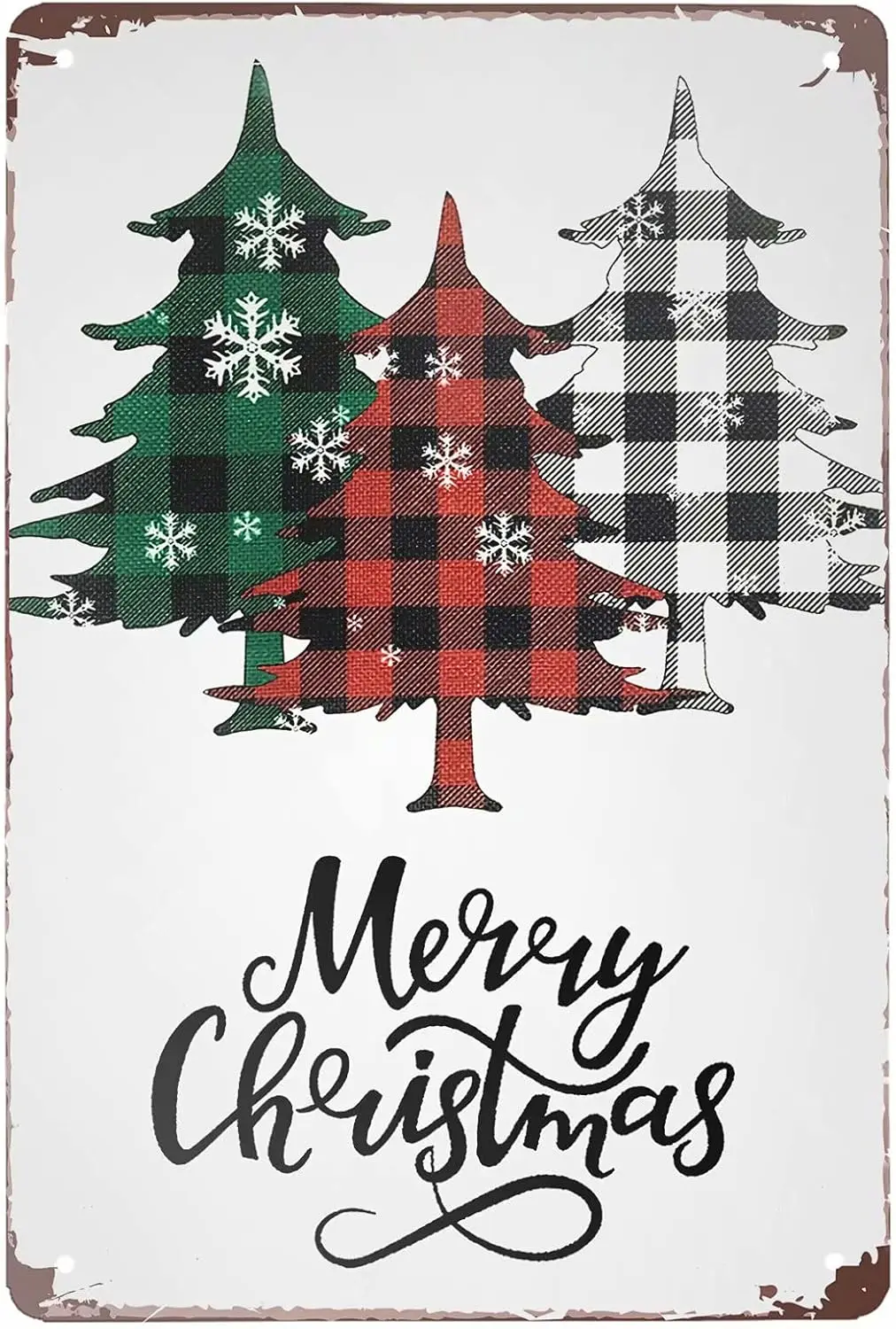 AAROENLYS Ретро жестяная вывеска с рождественскими елками металлическая настенная