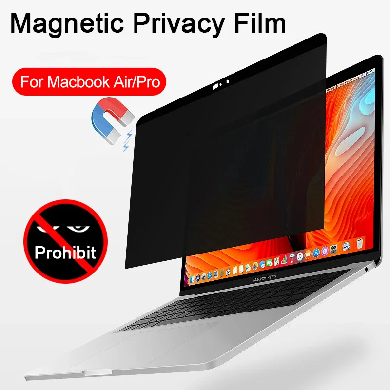 

Магнитный фильтр конфиденциальности для Macbook Air 13 15 M1 M2 2022 2023 Pro 14 16 12, протектор экрана, антишпионская Антибликовая матовая пленка