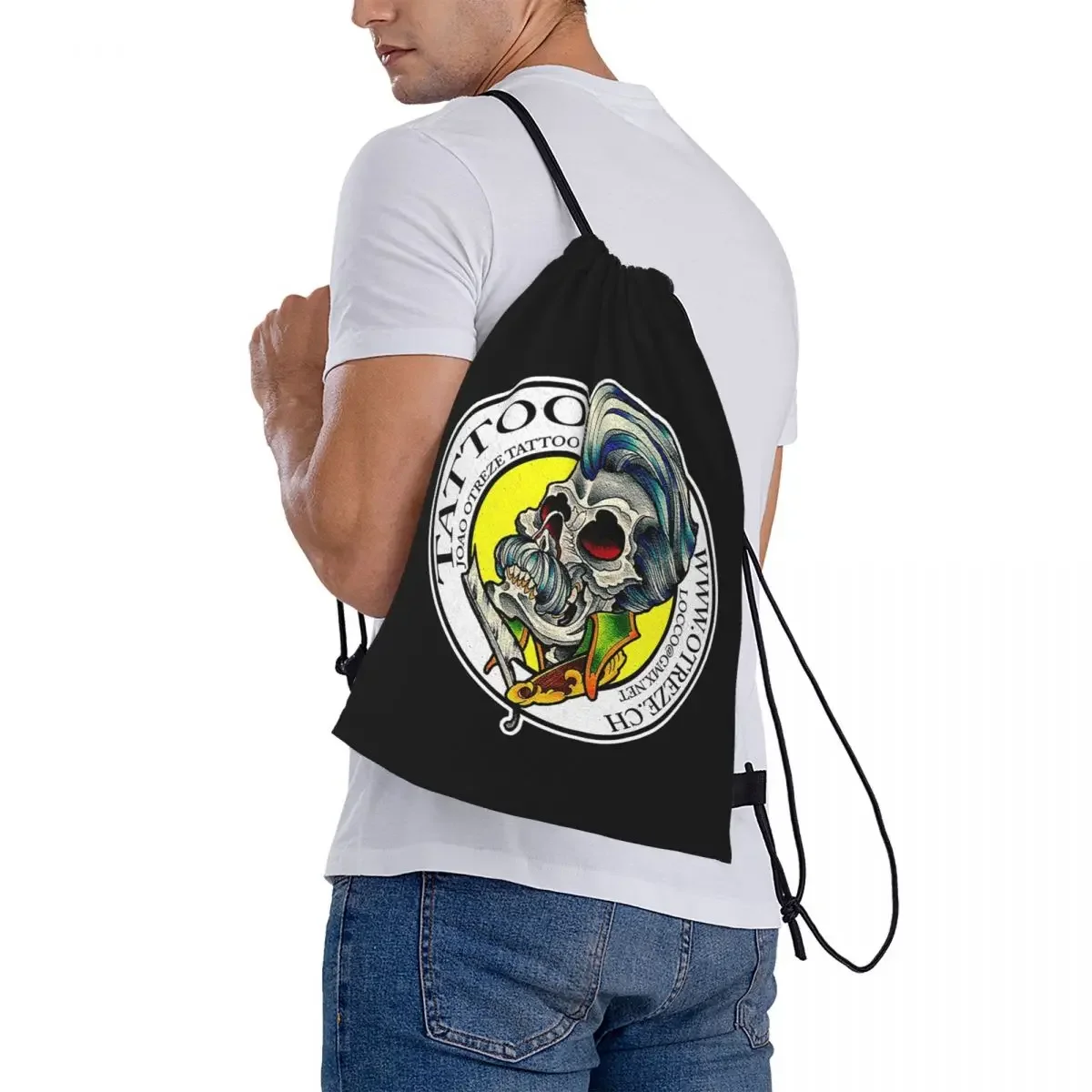 Рюкзаки с татуировкой Joao Otreze повседневные портативные сумки на шнурке карманные
