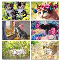 gatyztory picture by numbers cat handpainted paint by numbers for adults on canvas animal pictures wall art home decor