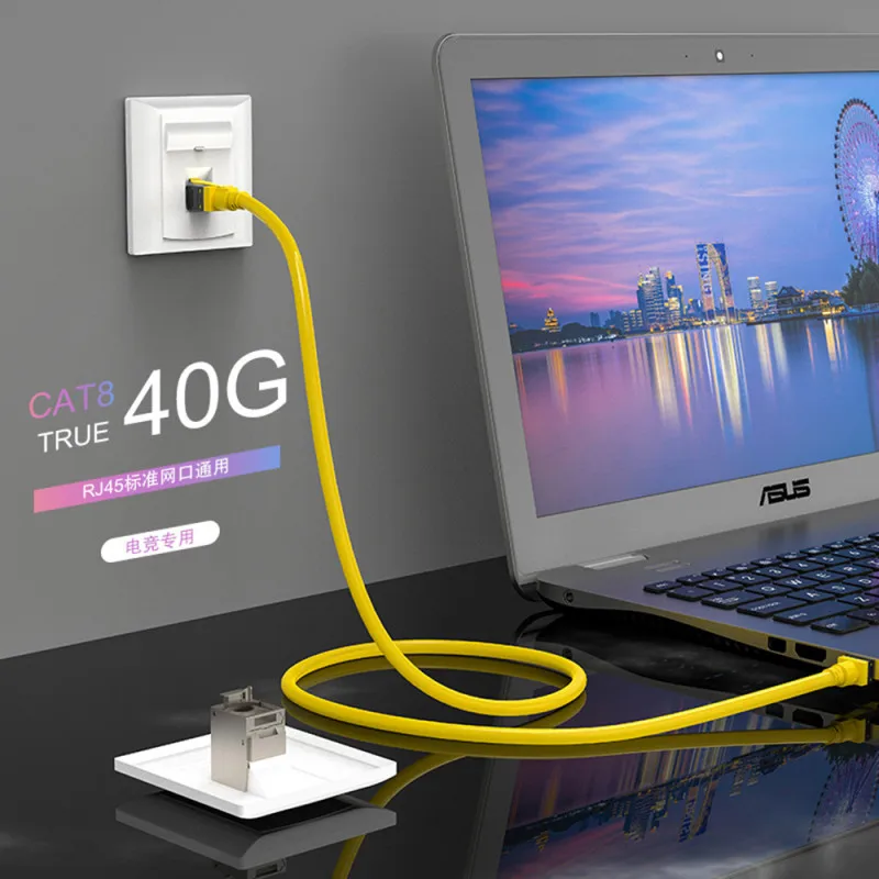 Патч-корд RJ45 Cat8 40 Гбит/с 2000 МГц с двойным экранированием |