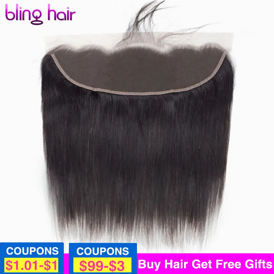 

bling hair 13x4 HD Transparent Lace Frontal Closure Human Hair Brazilian Straight Ear To Ear hd Lace Frontal Only Remy Free Part