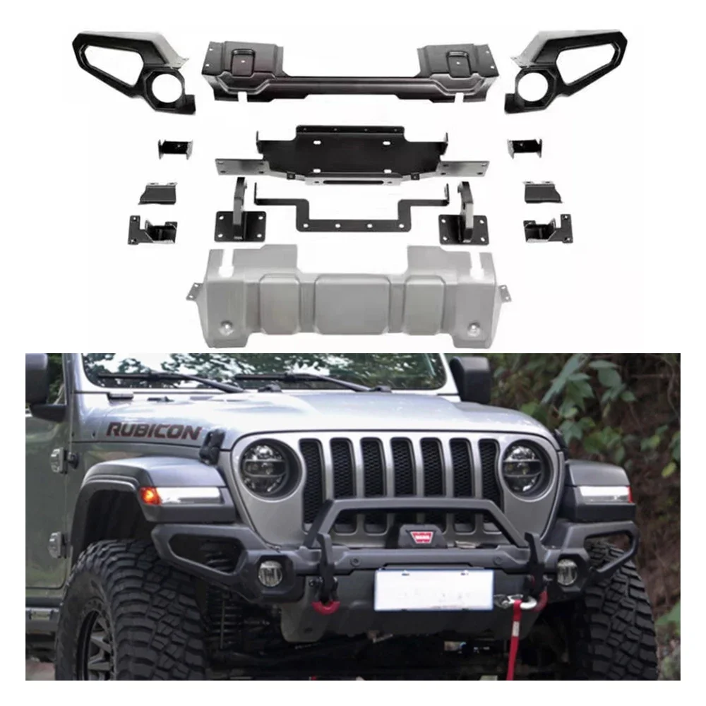 Стальной передний бампер с отверстием для датчика парковки Jeep Wrangler JL2018 + JL1229
