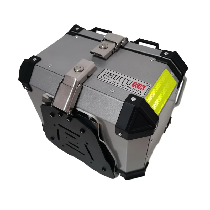 

36L Popular Black Silver Original Guard Against Theft Top Rear Motorcycle Tail Box Aluminum with Lift Handles