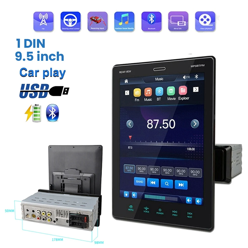 9 5 дюймовый 1 DIN HD BT MP5 плеер Автомобильный FM-радио Bluetooth стерео сенсорный экран