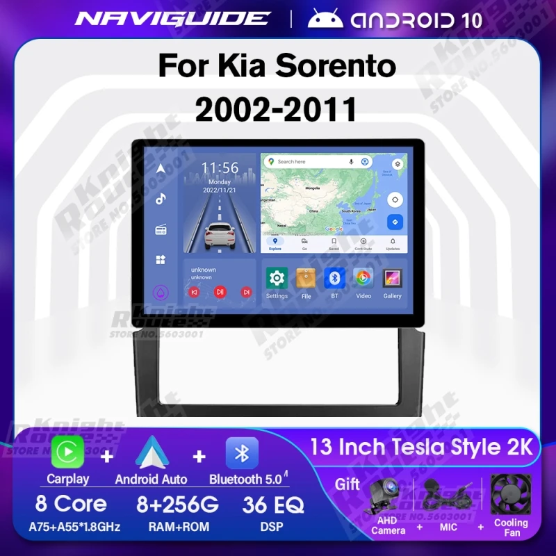 

NAVIGUIDE Y1 13inch 8+256G Car Radio For Kia Sorento BL 2002-2011 1920*1200P Car Multimedia Player Navigation GPS Carplay BT HU